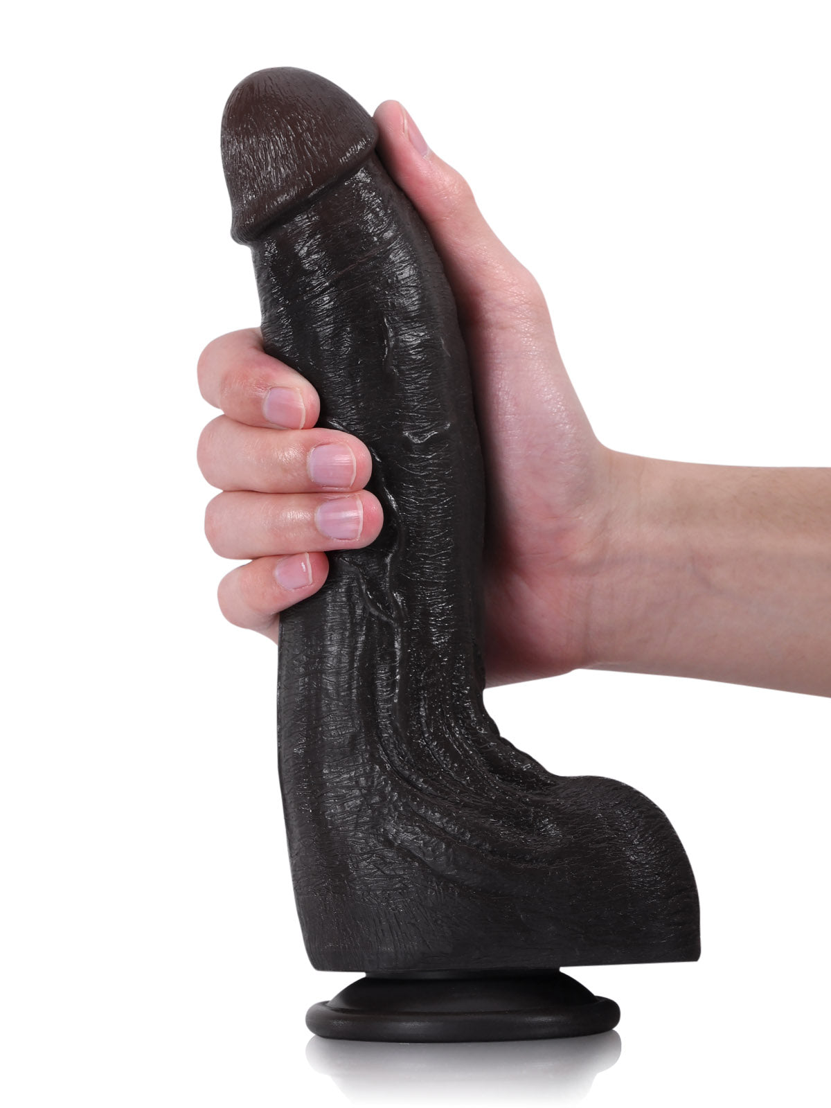 Cameron Black 9.4" x 2" Curved Black Realistic Dildo, G-Spot and Veins