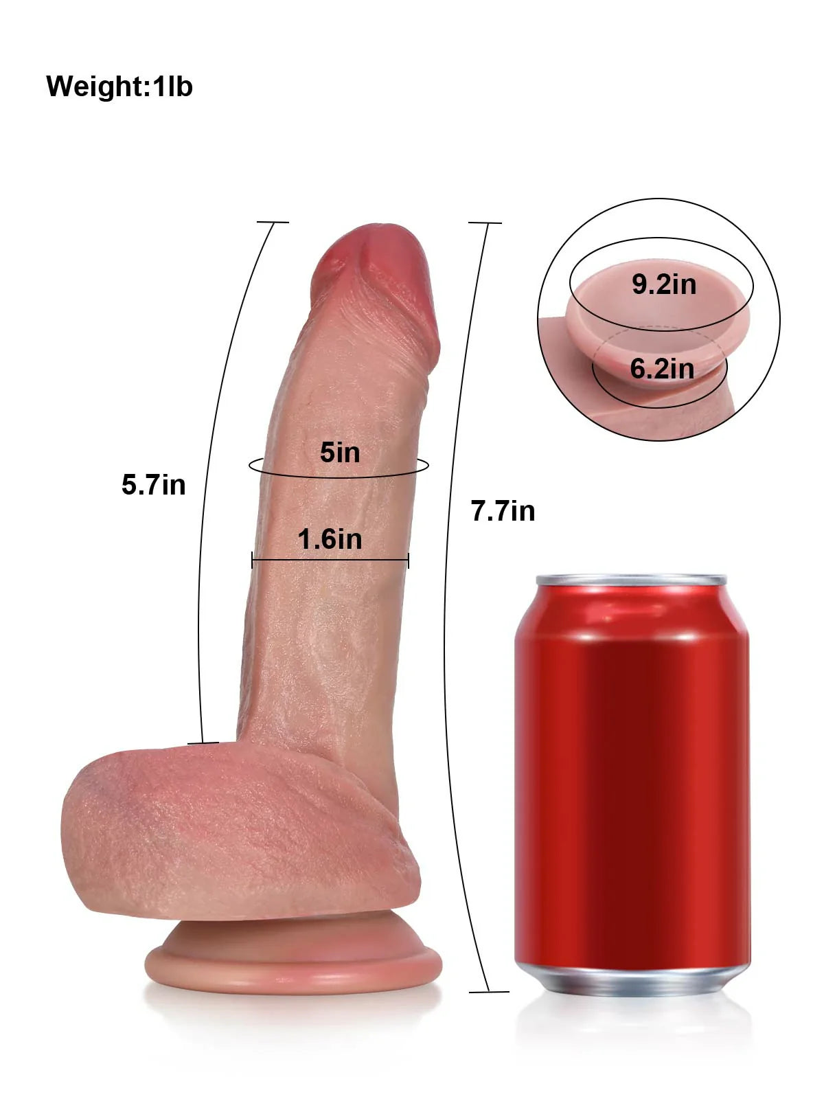 Ellio 7.7" x 1.6" Curved Slim Beginner Realistic Dildo with Balls