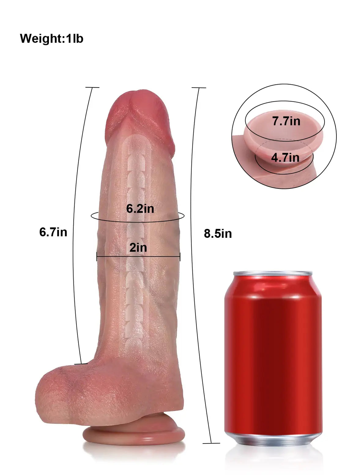 Gimli 8.5" x 2" Tapered Bendable Realistic Dildo with Veins and Folds