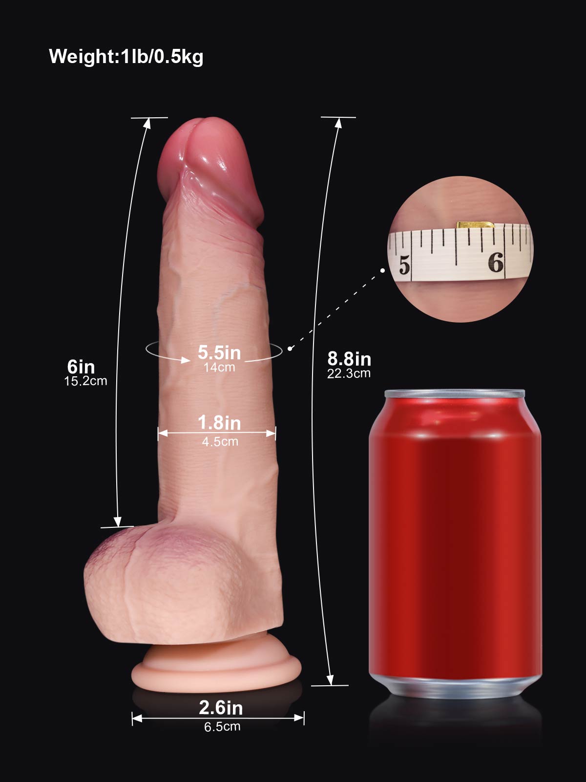 Nick 8.8" Flexible Sliding-Skin Squirting Realistic Dildo Movable Skin