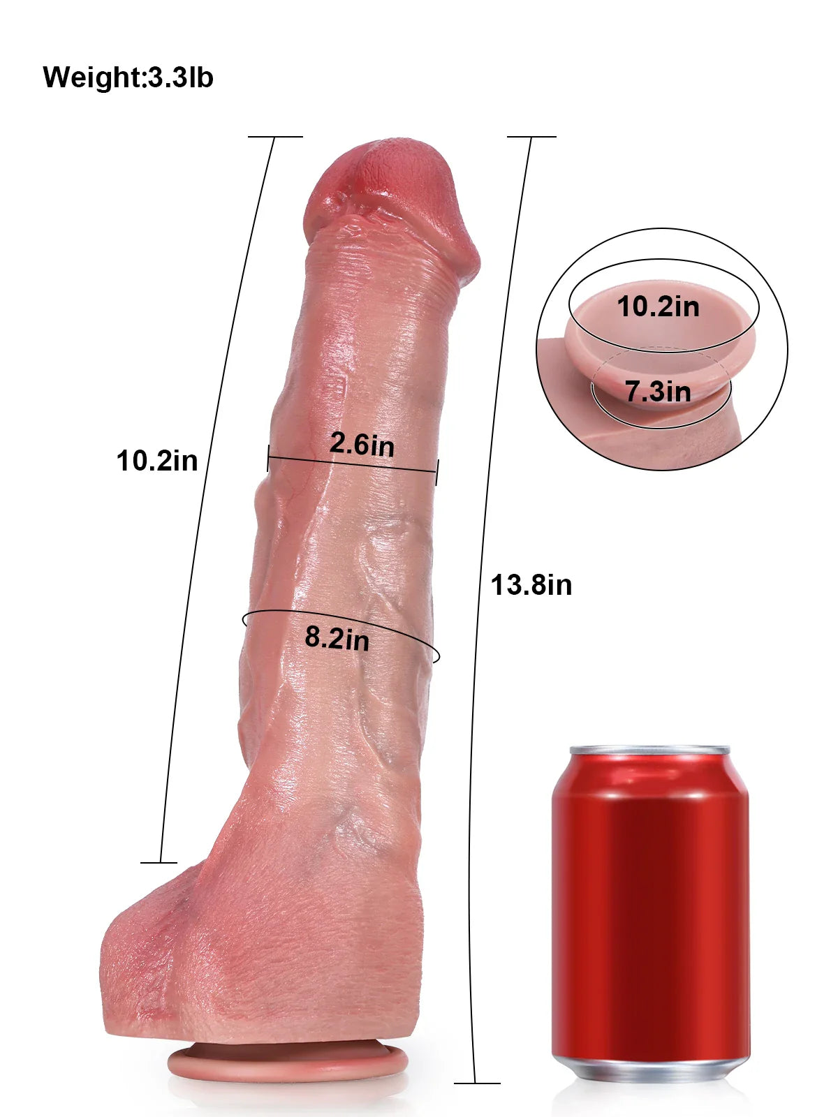 Jeff 11.8" x 2.2" Long Smooth Realistic Dildo with Balls and Suction Cup