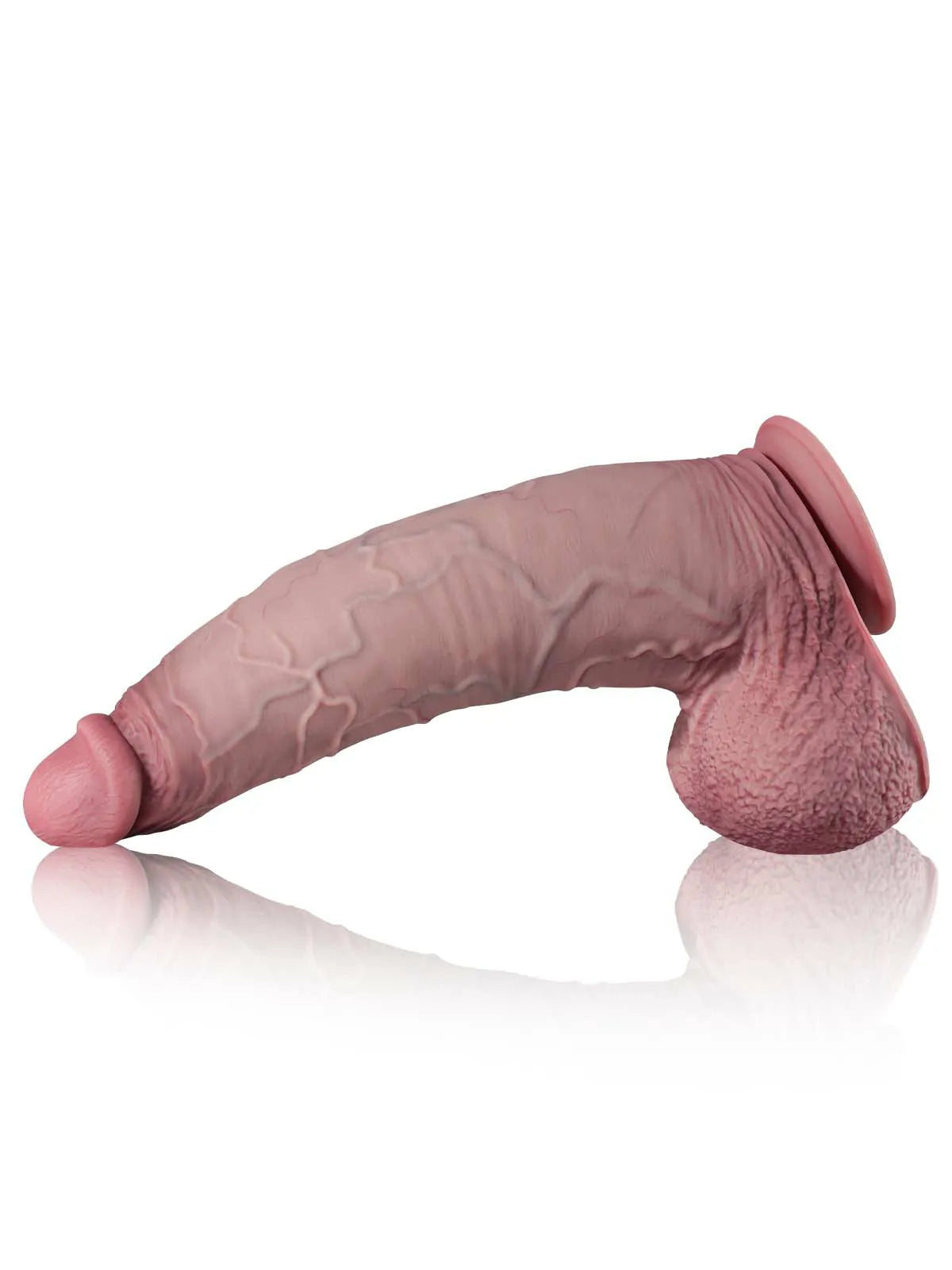 Alexander 16" x 3.7" Giant Curved Thick Realistic Dildo, XXL with Balls