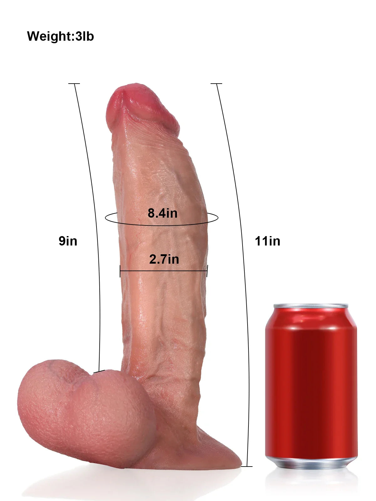 Legolas 11" x 2.7" Thick Realistic Dildo, Vac-U-Lock and Strap-On Ready