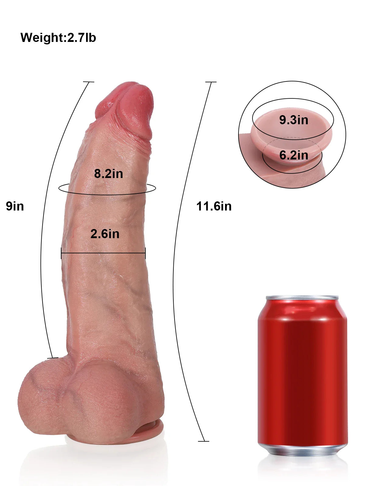 Galadriel 11.6" x 2.6" Long Curved Platinum Realistic Dildo