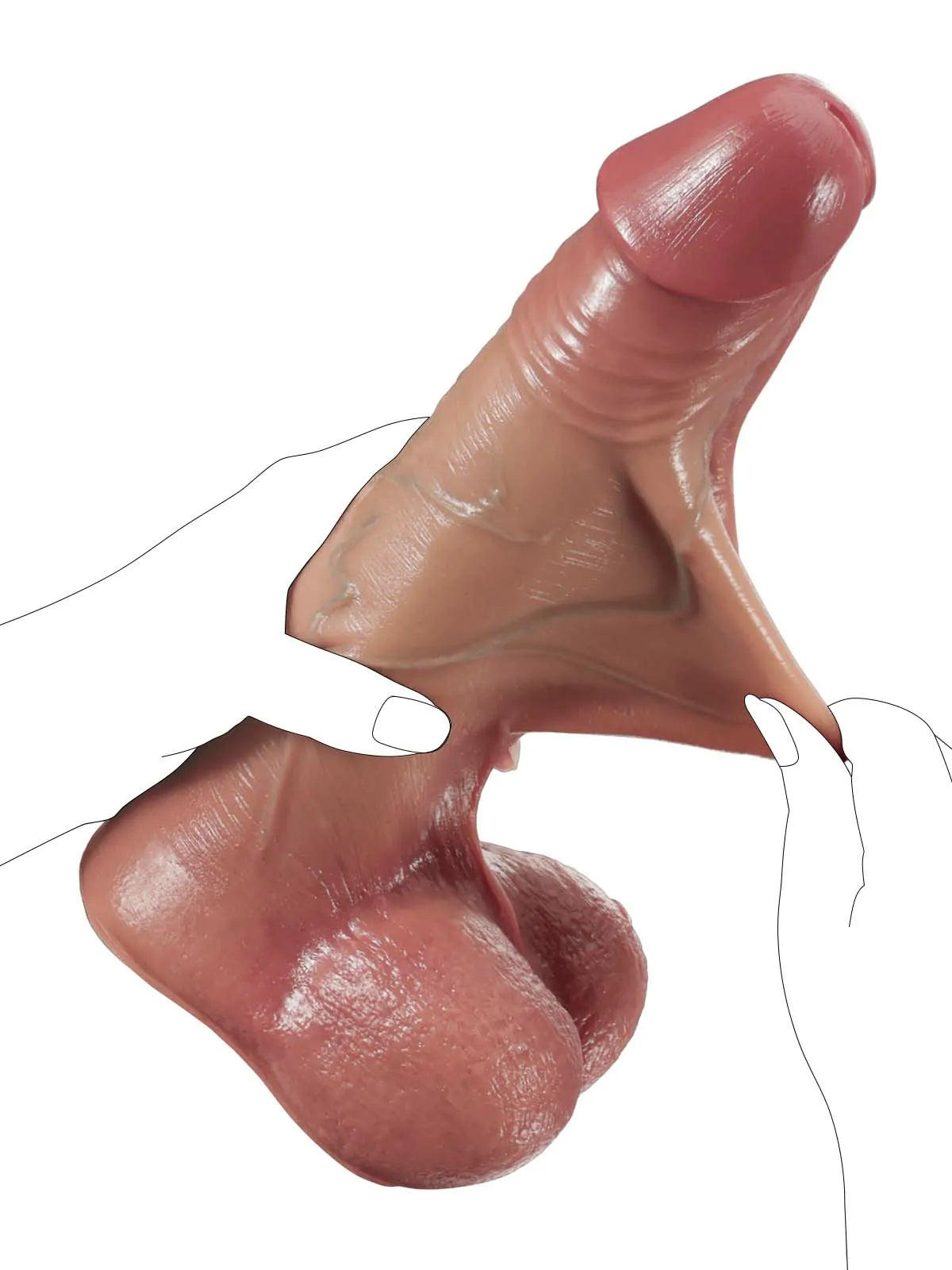 Raptor 10.8" x 2.5" Sliding Skin Realistic Dildo, Vac-U-Lock and Moving Balls