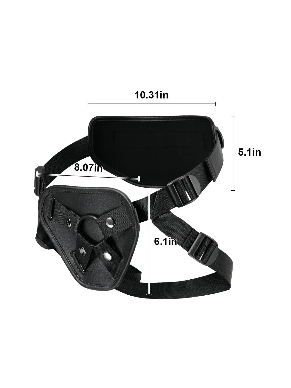 Adjustable Strap-On Dildo Harness, PU Leather with Soft TPE Lining