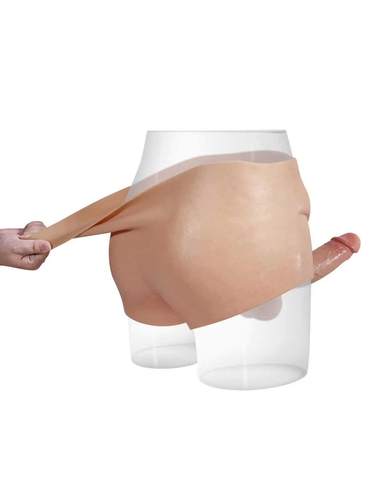Beck 7.2" x 1.7" Full-Wrap Solid Silicone Strap-On Underwear, Realistic Dildo