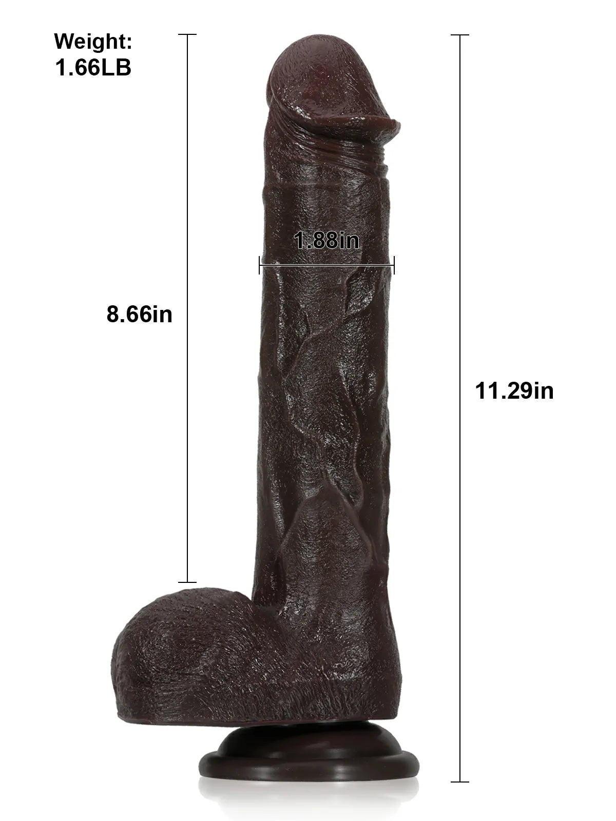 Adrianus Black 11" x 1.9" 7 Modes Thrusting & 3 Modes Vibrating Dildo