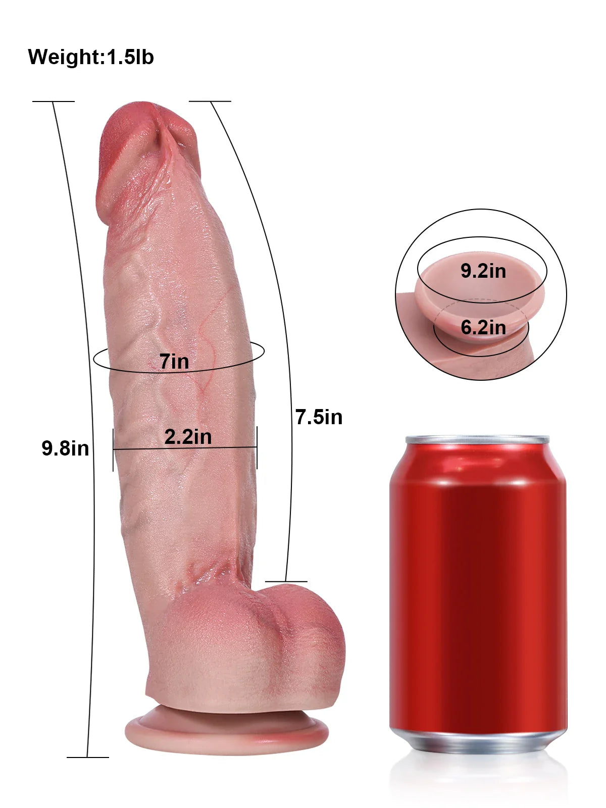 Anders 9.8" x 2.2" Thick Veiny Realistic Dildo with Swollen Head