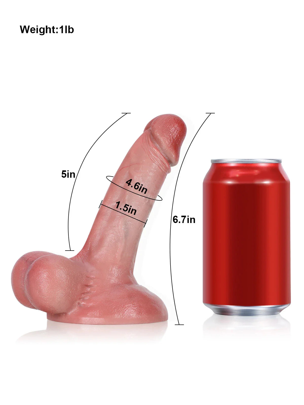 Beacher 6.7" x 1.5" Small Beginner Realistic Dildo with Balls, Veiny Engorged Head