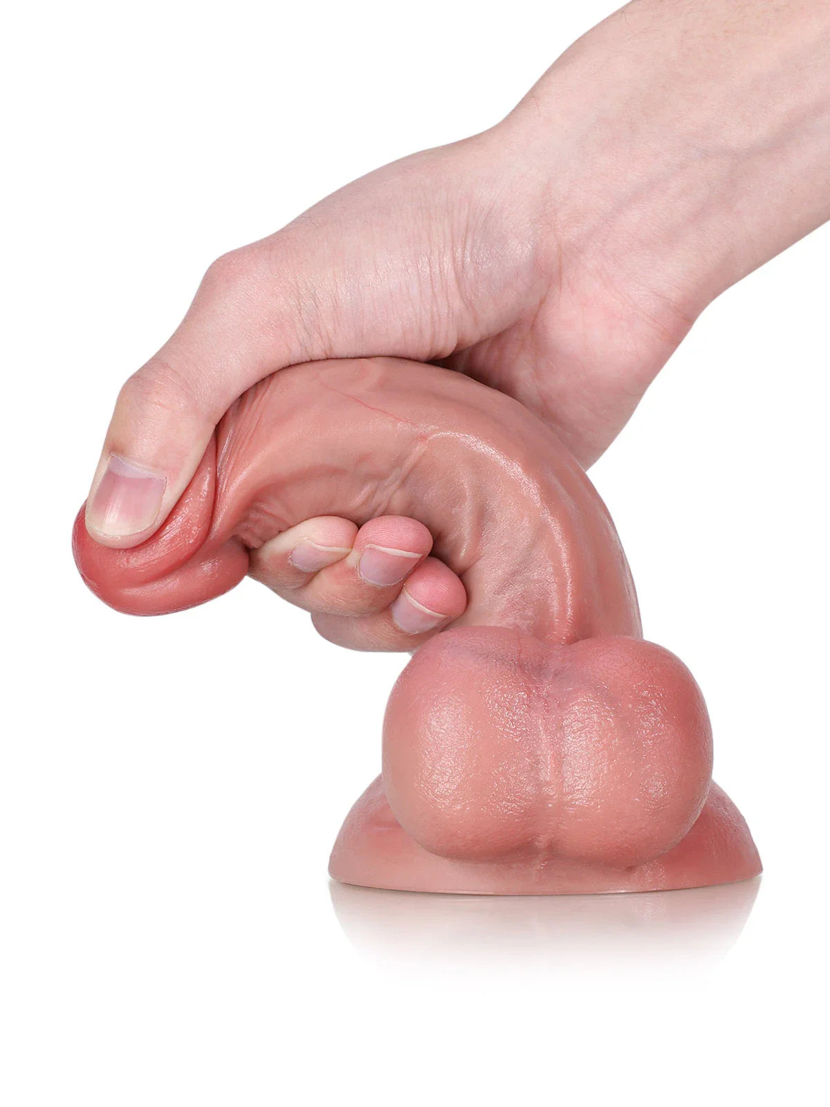 Beacher 6.7" x 1.5" Small Beginner Realistic Dildo with Balls, Veiny Engorged Head