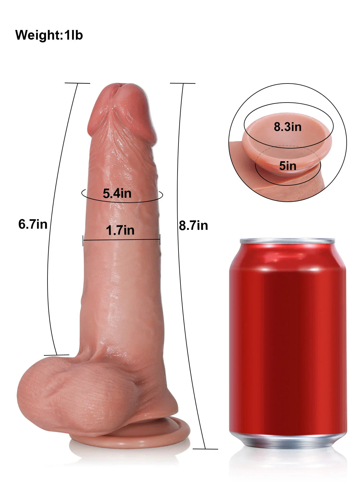 Billy 8.7" x 1.7" Uncut Bendable Realistic Dildo with Sliding Skin