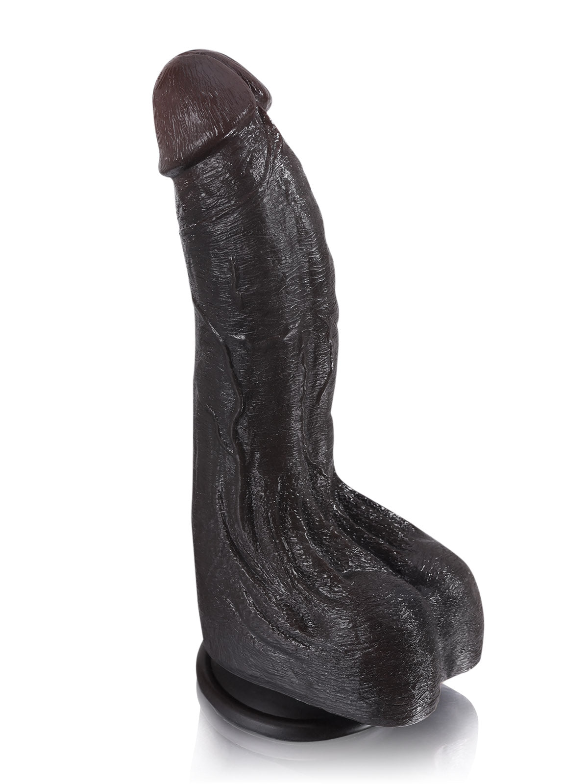 Cameron Black 9.4" x 2" Curved Black Realistic Dildo, G-Spot and Veins