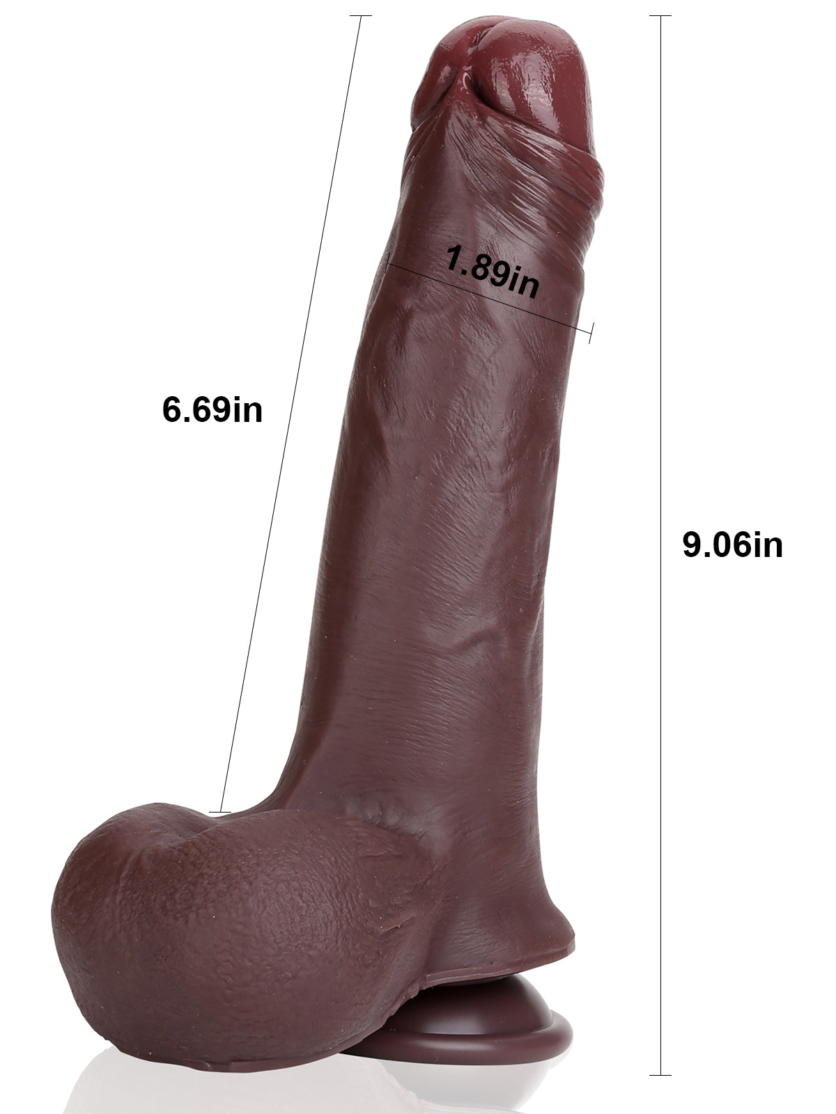 Charles Black 9.3" x 2.2" Big Black Sliding Skin Realistic Dildo