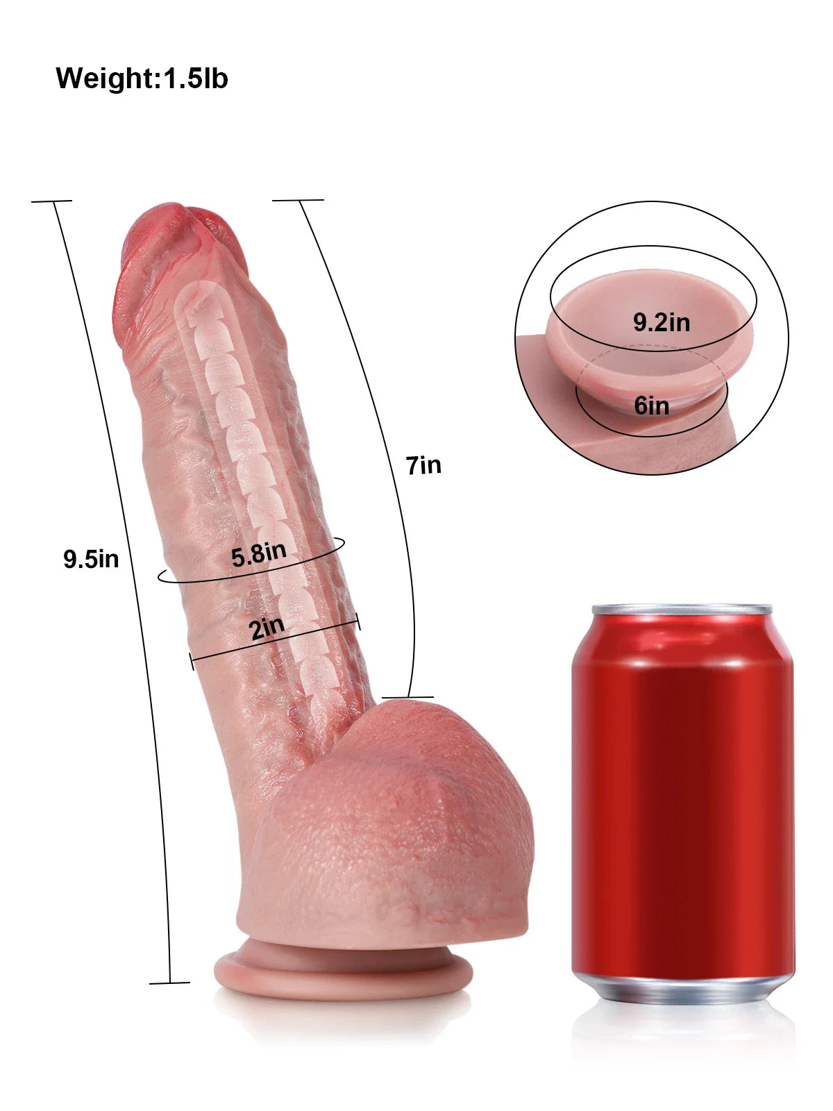 Charlie 9.5" x 2" Veiny Bendable Realistic Dildo with Uncut Foreskin