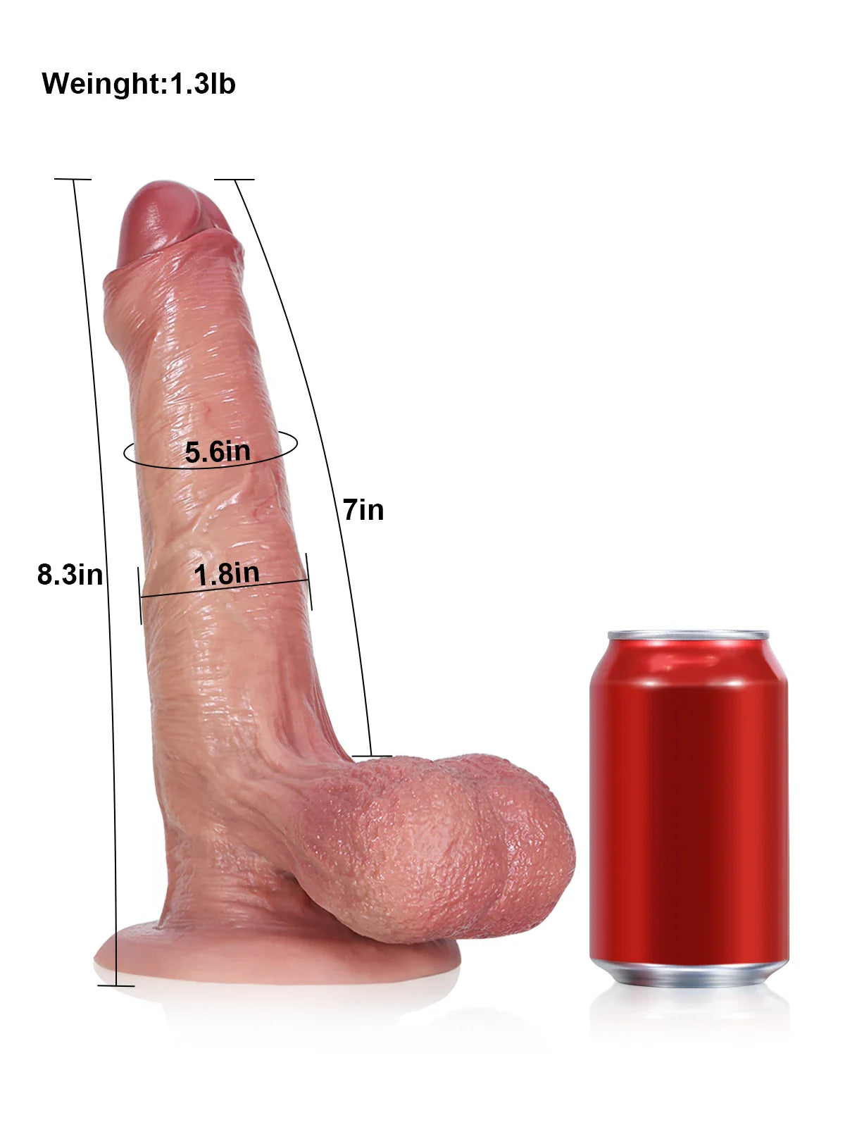 Kris 8.3" x 1.8" Uncut Bendable Realistic Dildo with Foreskin and Swinging Balls