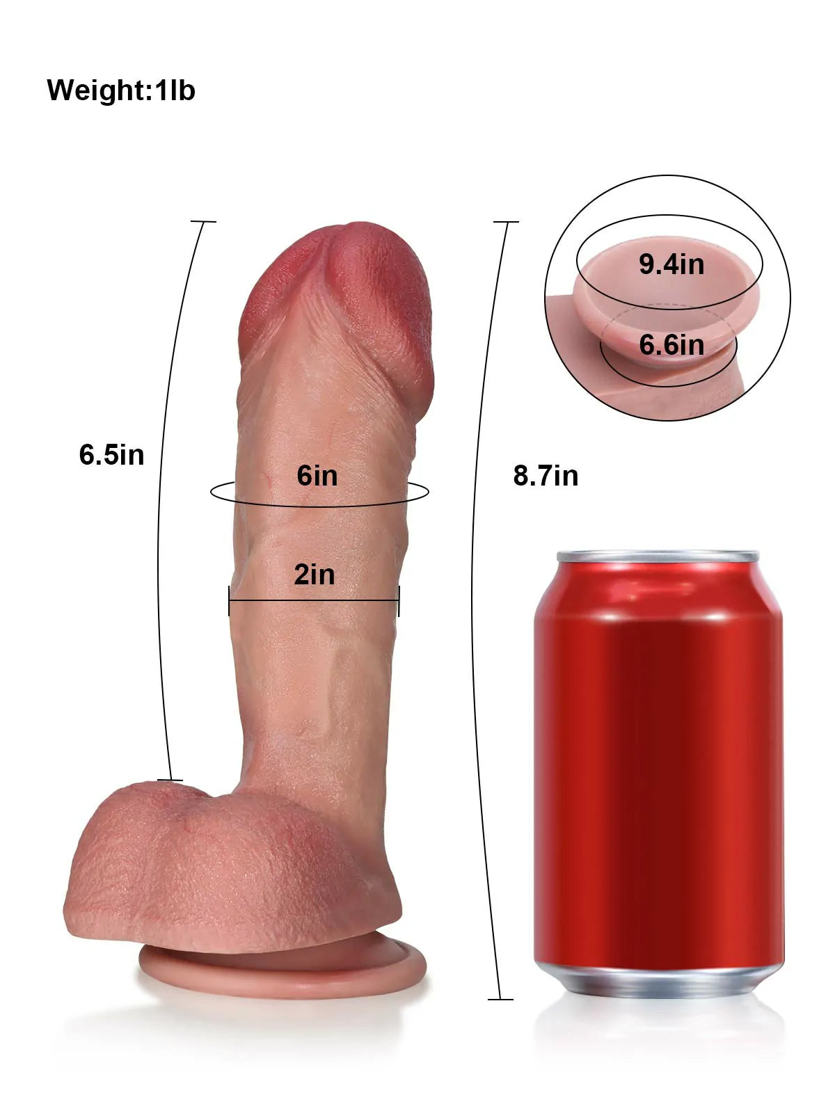Cody 8.7" x 1.9" Realistic Dildo, Hand-Sculpted Dual-Density