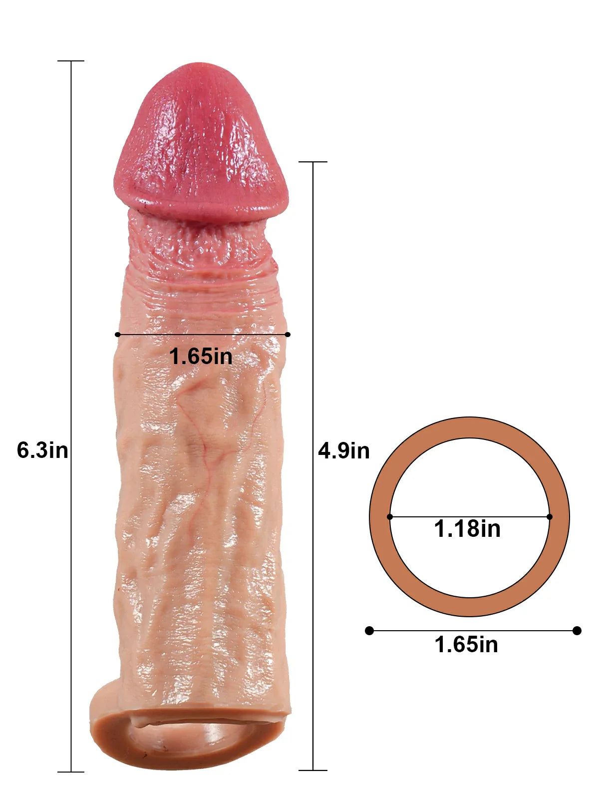 Corona 6.3" Flexible Silicone Penis Sleeve with Soft Natural Feel