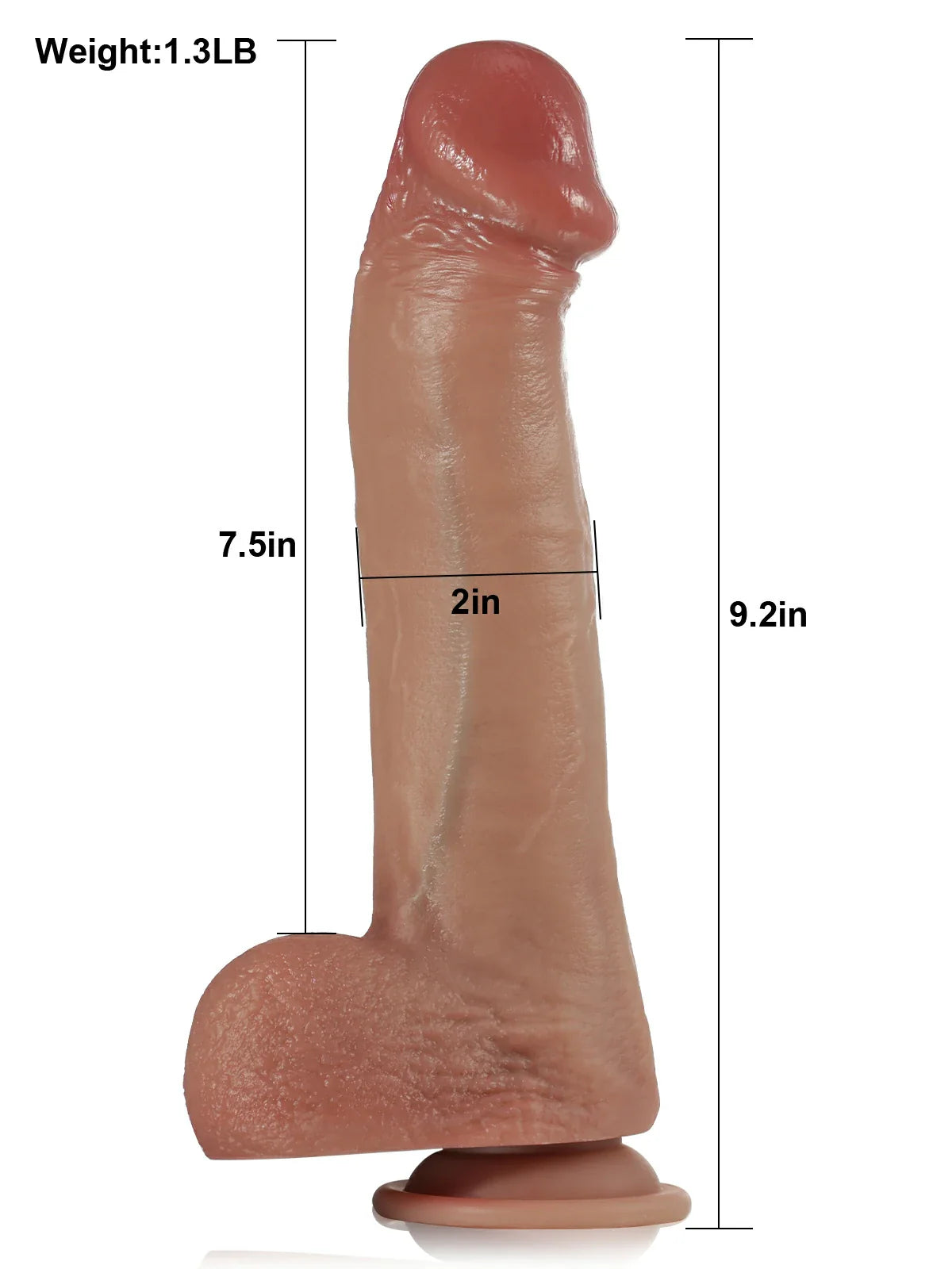 Craig 9.2" x 2" Waterproof Heated Thrusting Dildo with 9 Modes & 3 Vibrations