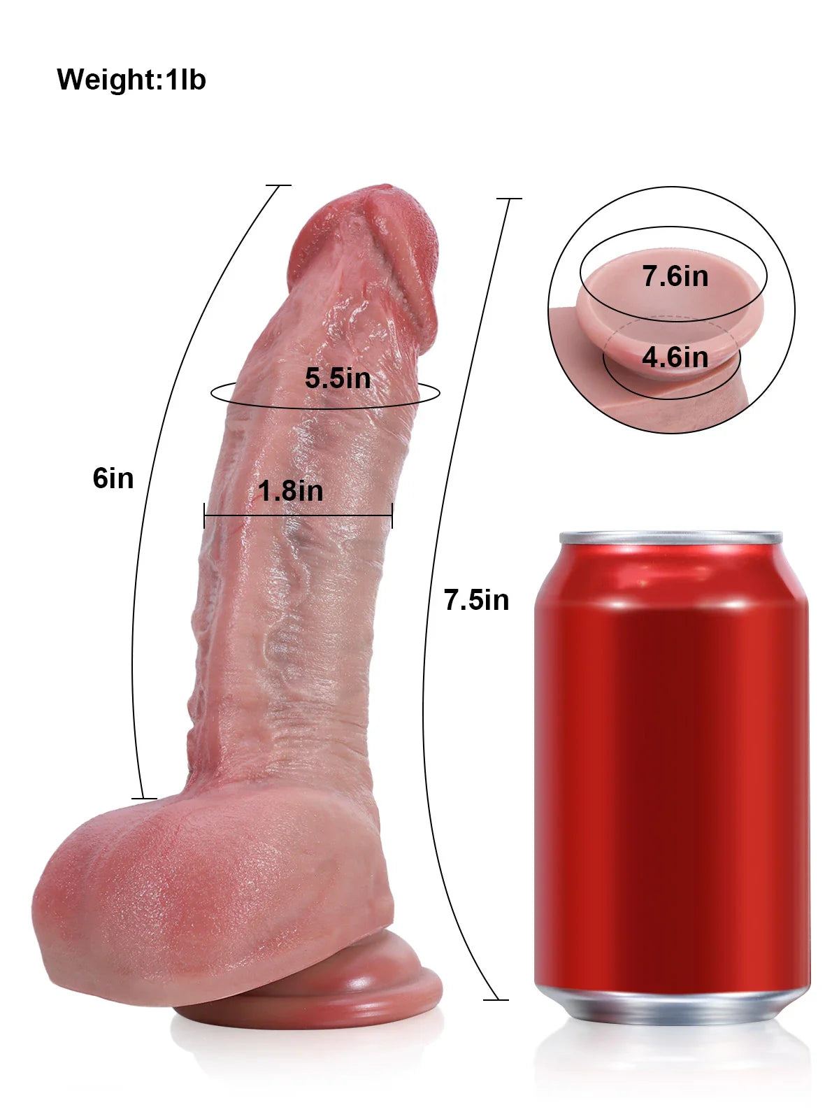 Dave 7.5" x 1.8" Slim Beginner Realistic Dildo with Sculpted Head and Coronal Ridge