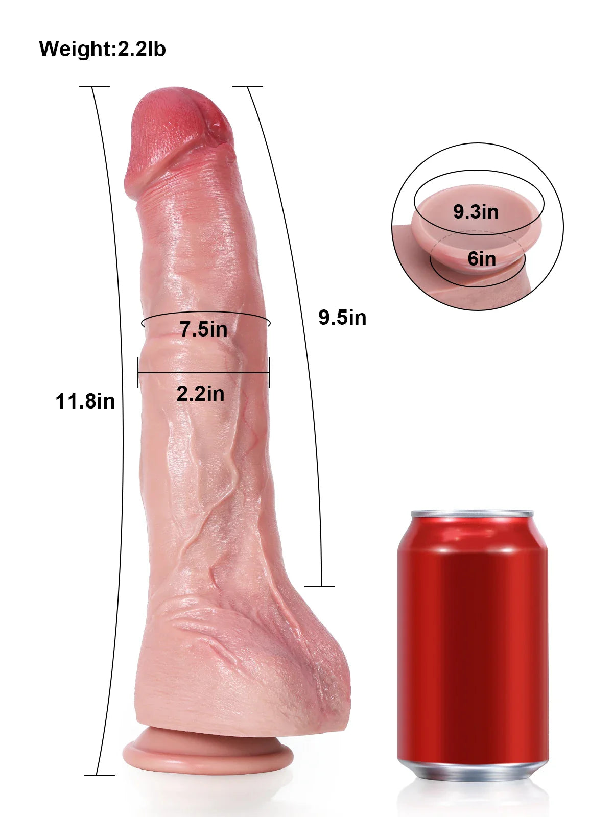Jeff 11.8" x 2.2" Long Smooth Realistic Dildo with Balls and Suction Cup