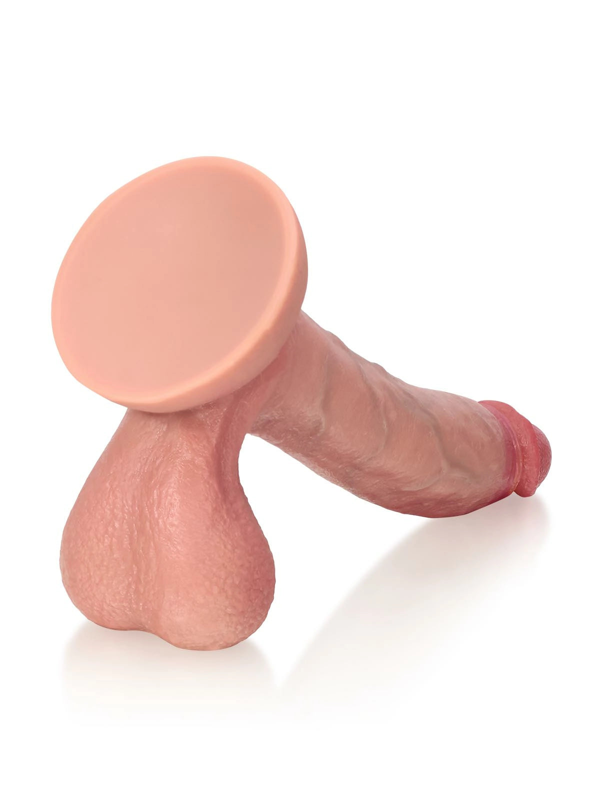 Caleb 9" x 1.8" realistic dildo with dual-density silicone and loose balls