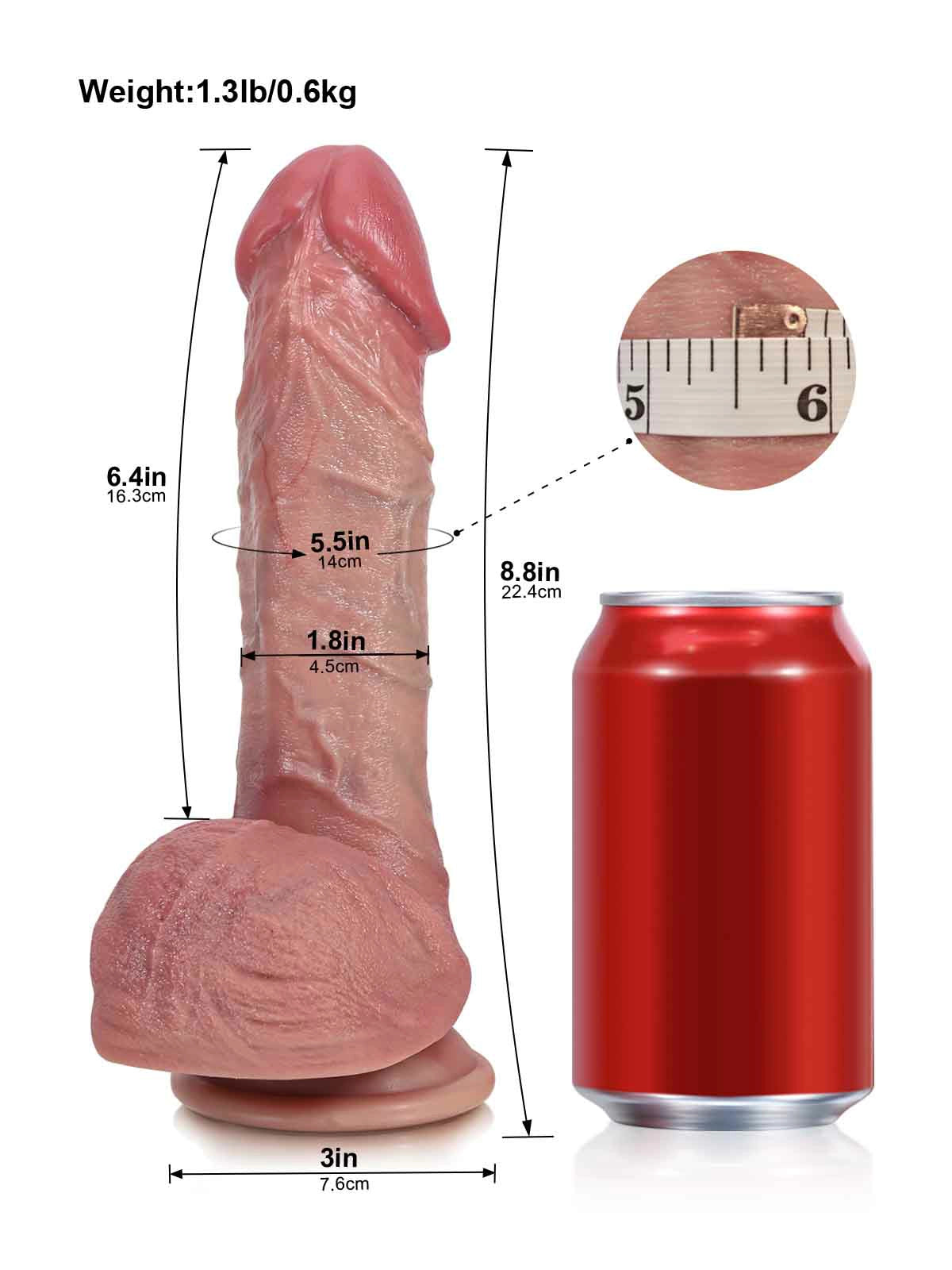 Victor 8.8" x 1.8" 9-Mode Synchronized Thrusting Dildo with Heat and IPX6