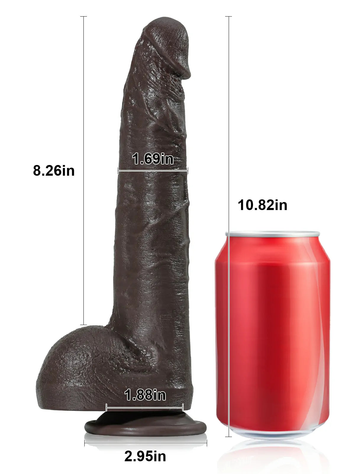 Doctor 10" x 1.6" Long Slim Black Realistic Dildo, Dual-Density