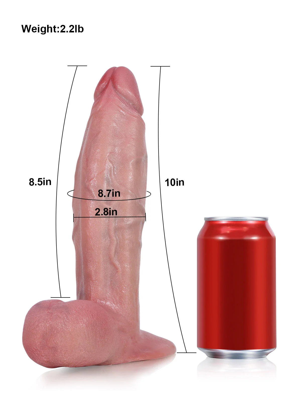 Dragon 10" x 2.8" Thick Realistic Dildo with Balls, Vac-U-Lock Compatible