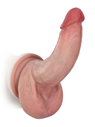 Ellio 7.7" x 1.6" Curved Slim Beginner Realistic Dildo with Balls