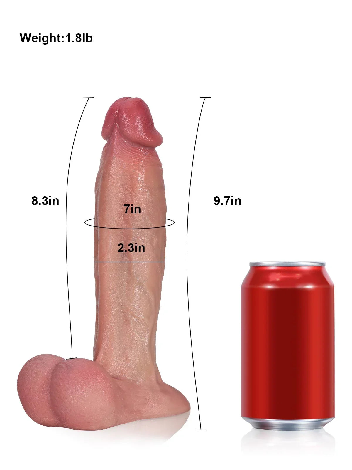 Elrond 9.7" x 2.3" Curved Platinum Realistic Dildo, Harness and Vac-U-Lock