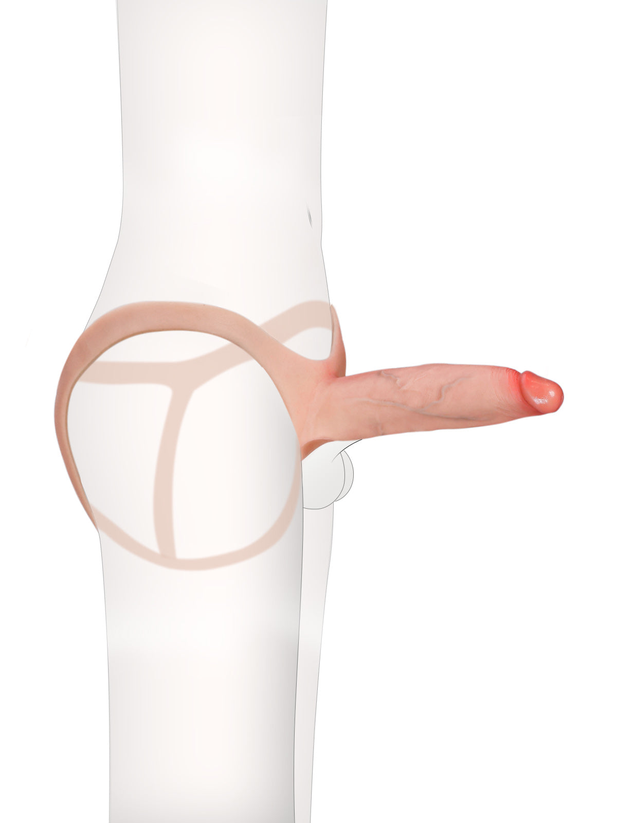 Emberfall 7.5" x 2" Hollow Strap-On Dildo, Ultra-Slim Straps and Open Ball