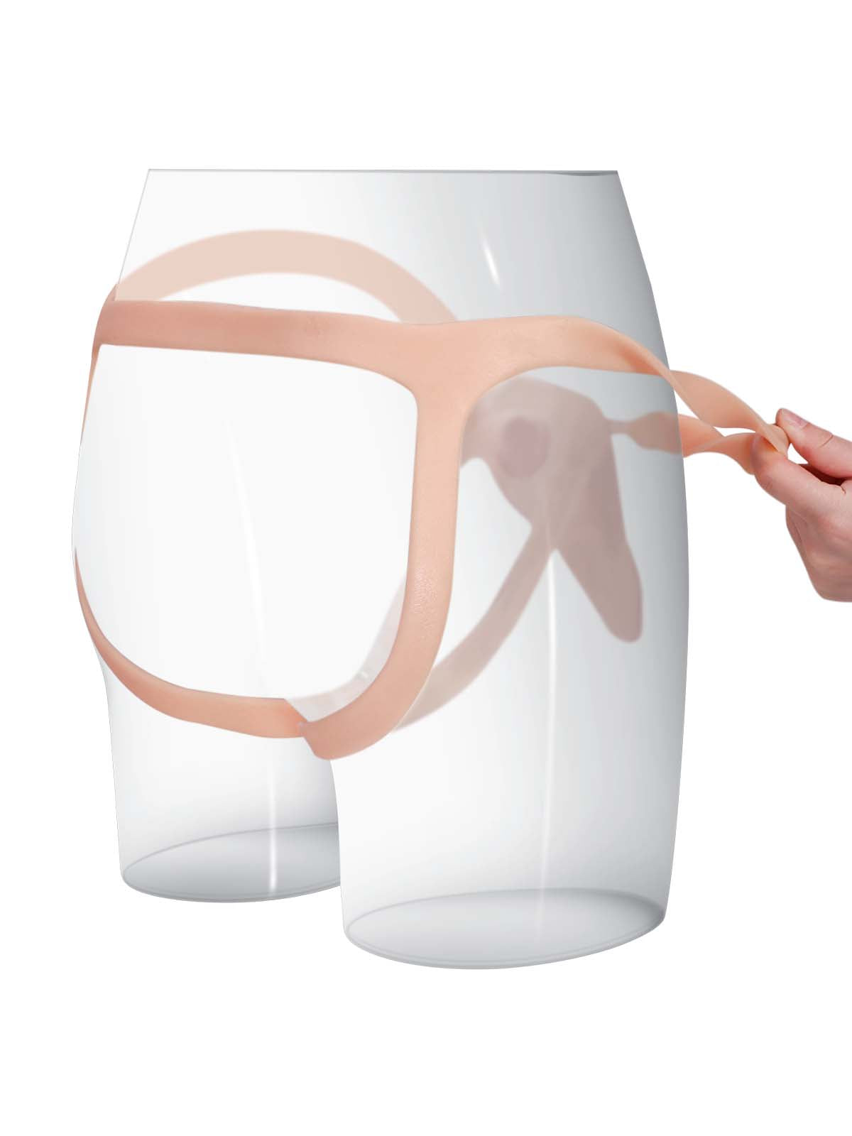Emberfall 7.5" x 2" Hollow Strap-On Dildo, Ultra-Slim Straps and Open Ball