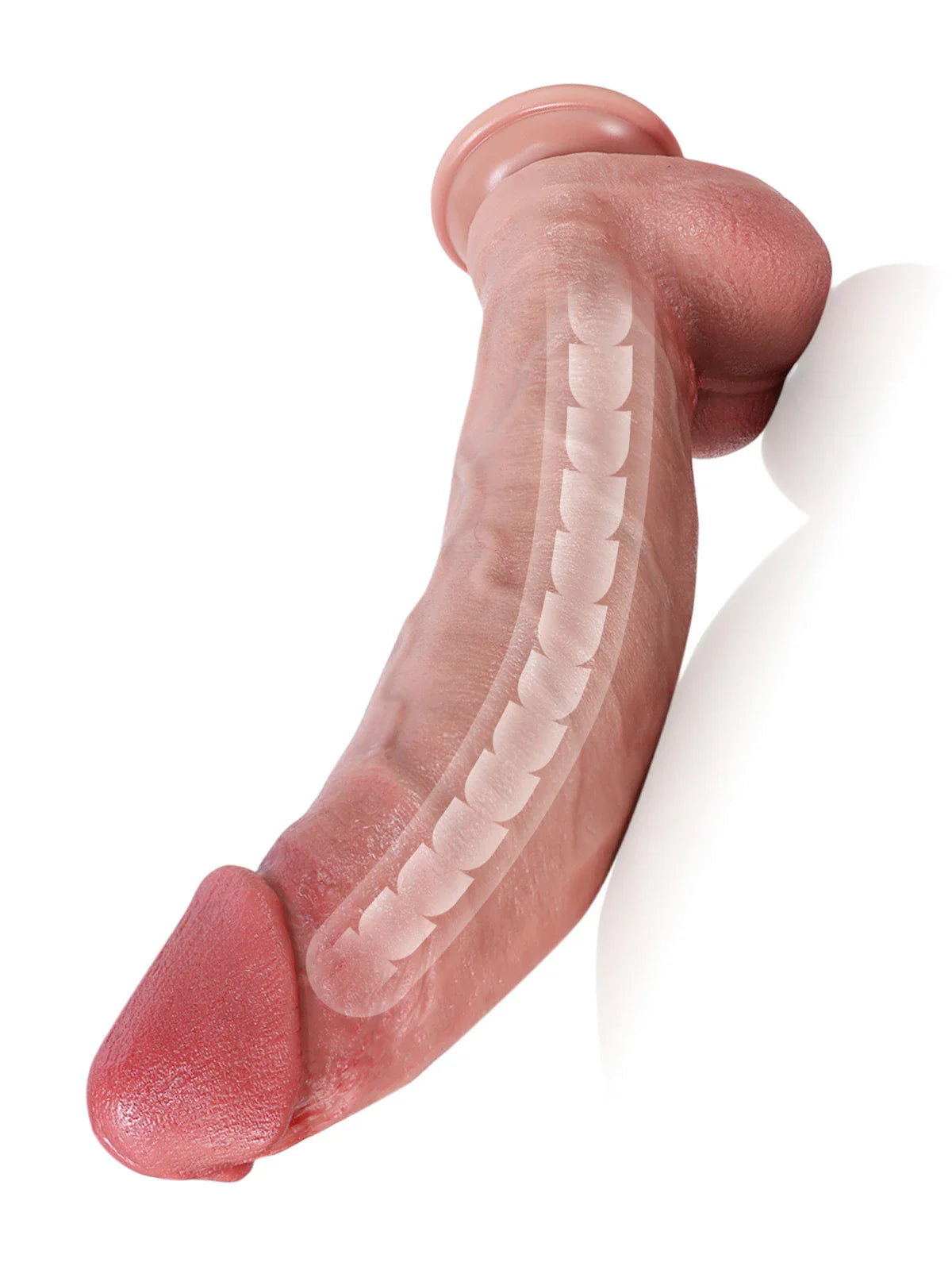 Farid 12.2" x 2.4" Extra Large Curved Realistic Dildo, Veined with Suction Cup