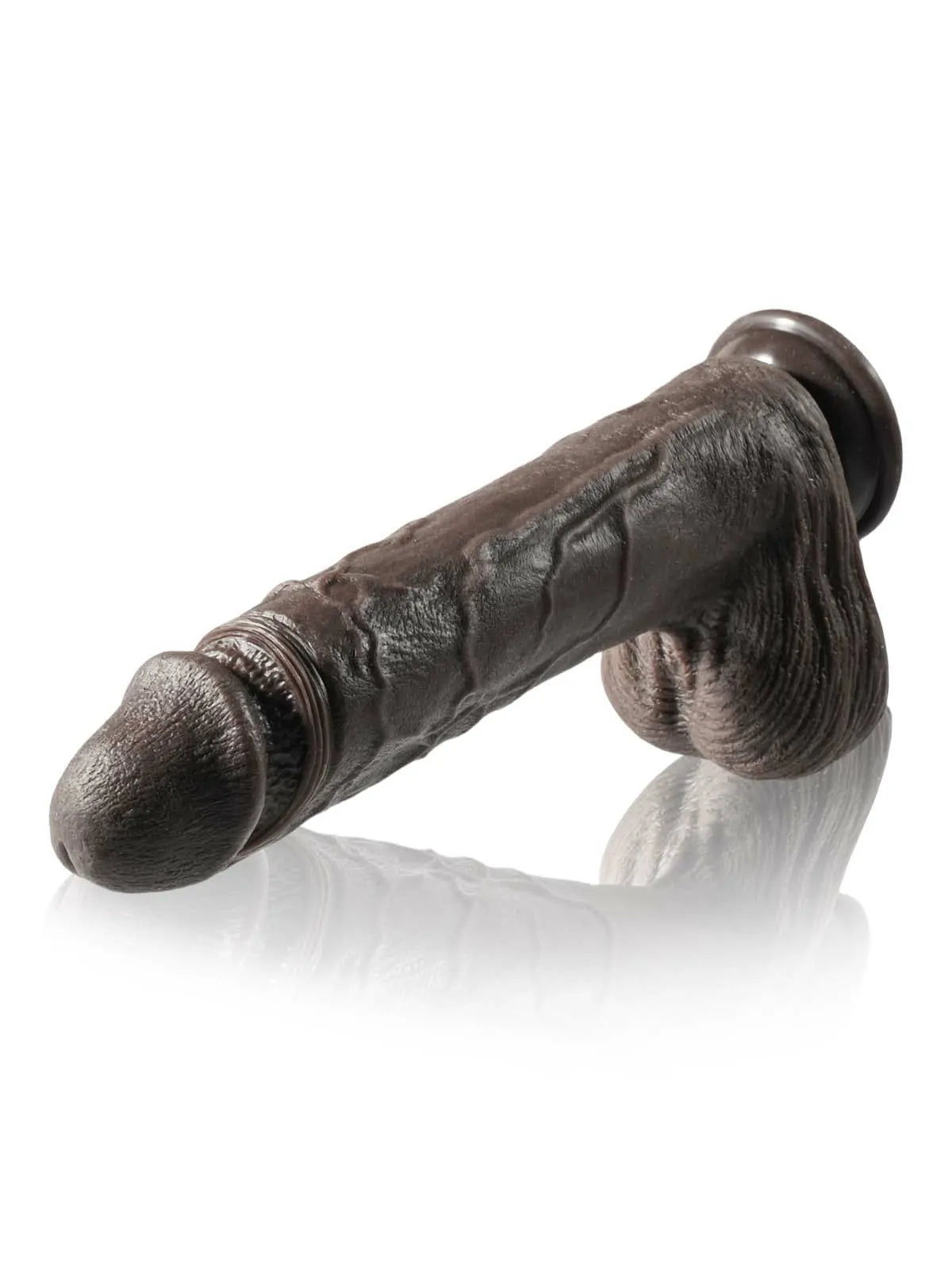 Grey 10" x 1.9" Thick Thrusting Dildo with Realistic Texture