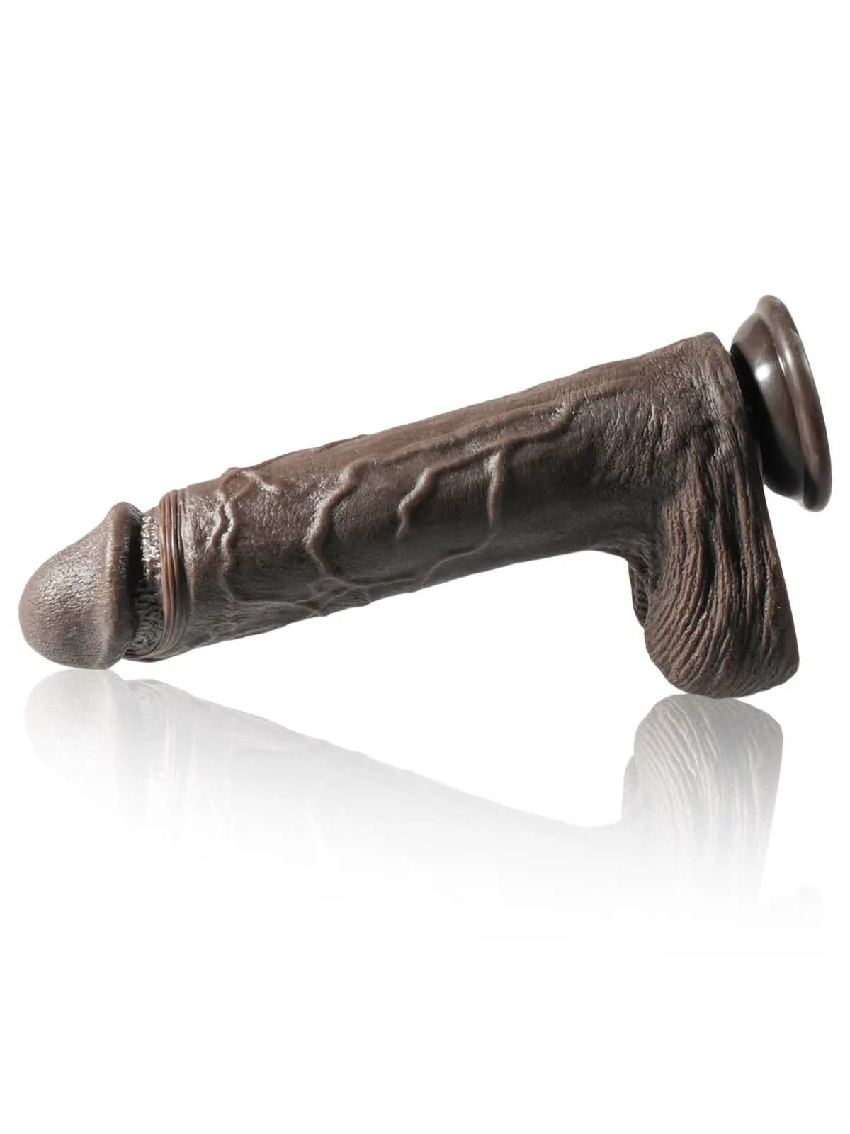 Grey 10" x 1.9" Thick Thrusting Dildo with Realistic Texture