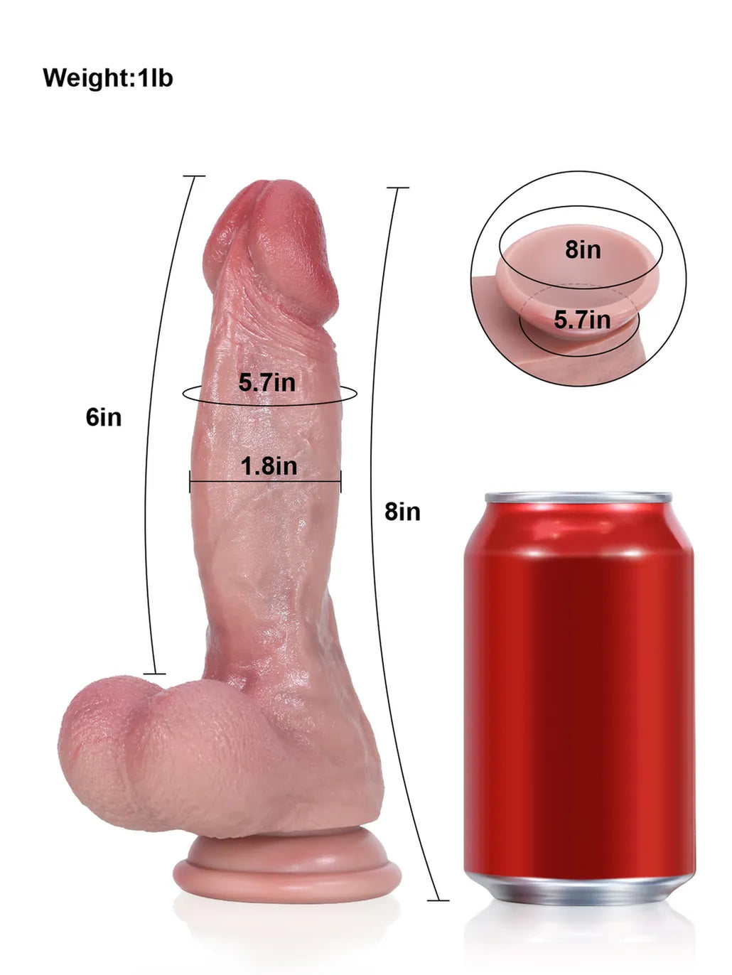 Jason 9" x 2" Pronounced Head Realistic Dildo with Bold Veins