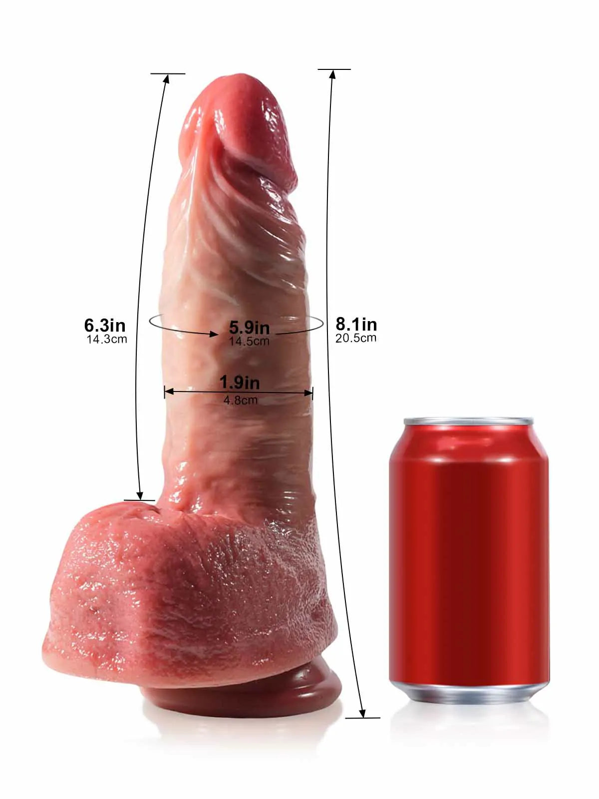 Jeremy 8" x 1.8" Thrusting Vibrating Realistic Dildo With Remote
