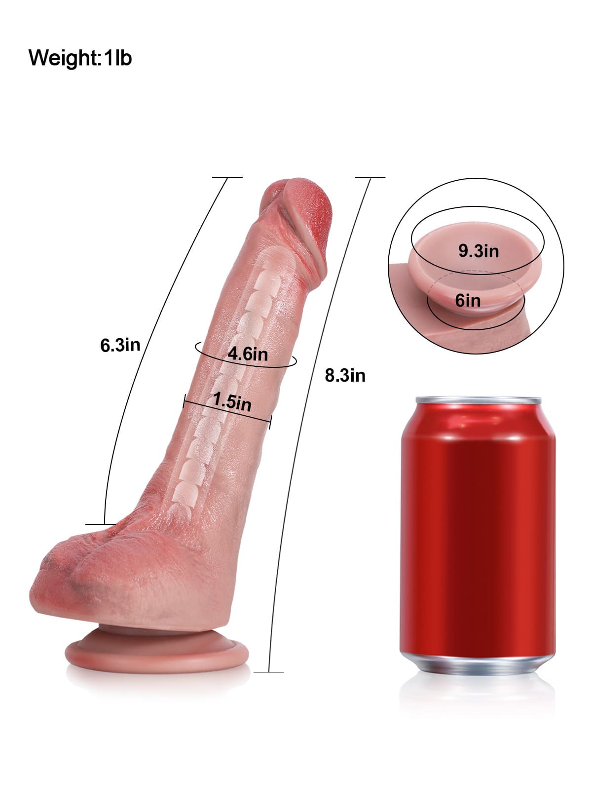 Jodie 8.3" x 1.5" Slim Bendable Realistic Dildo with Coronal Ridge