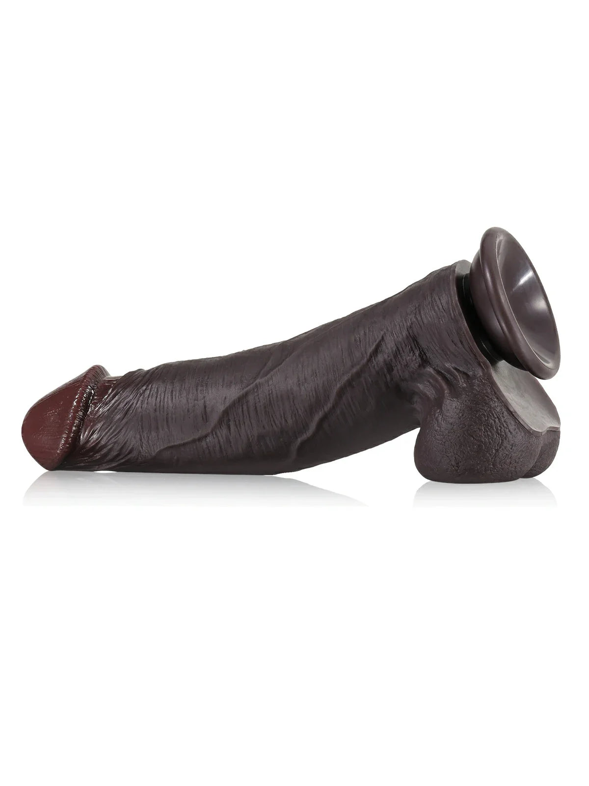 Joshua 9.2" x 2.2" Sliding Skin Black Dildo with Sculpted Glans & Silicone