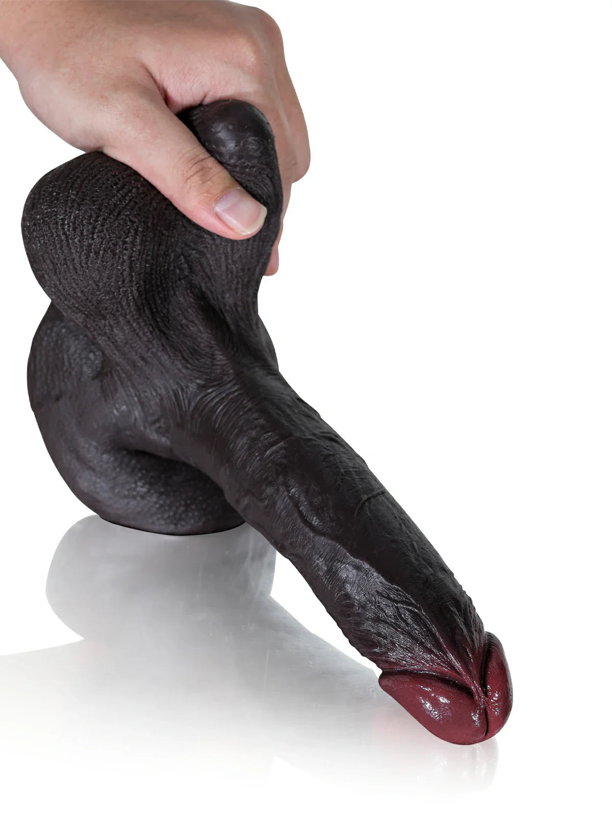 Kellz 7.6" x 1.7" Realistic Black Dildo, Squeezable Balls and Strong Suction