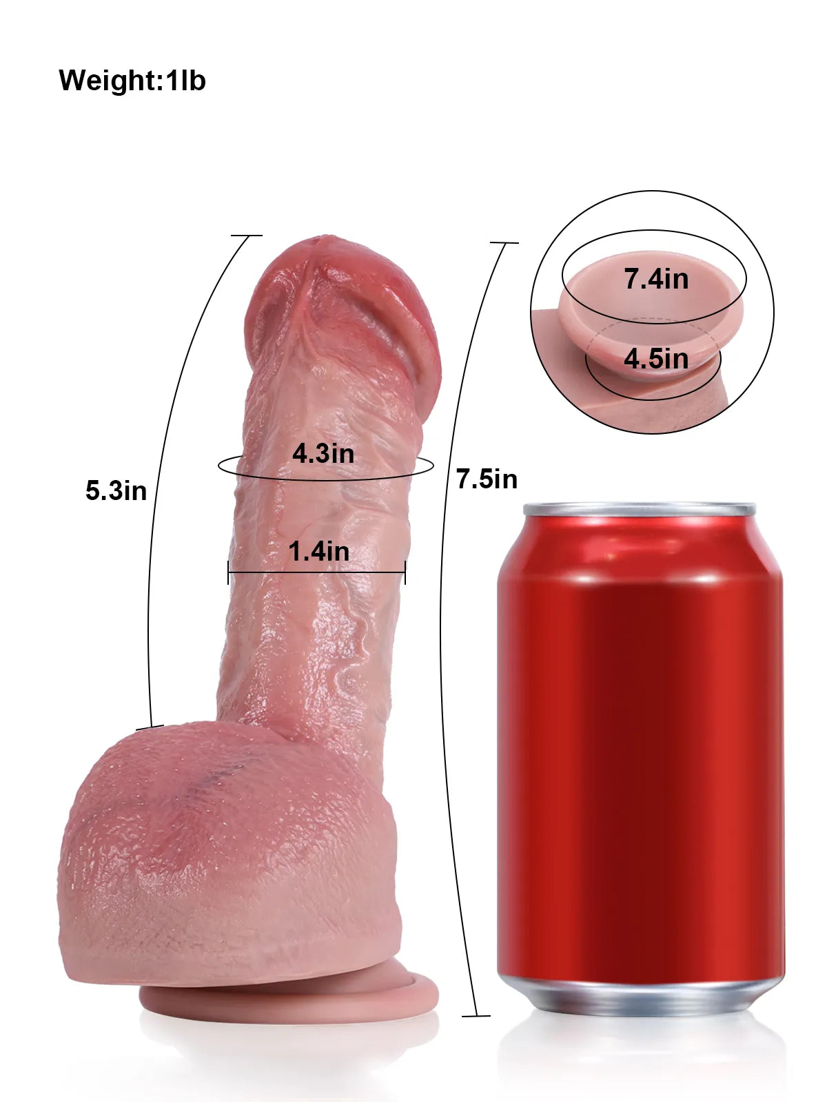 Kris 7.5" x 1.4" Slim Realistic Dildo, Pronounced Head and Raised Veins