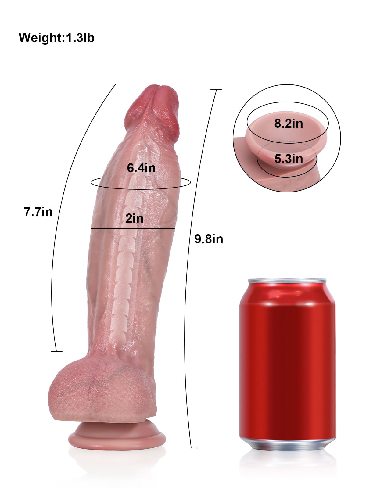 Liam 9.8" x 2" Bendable Tapered Realistic Dildo