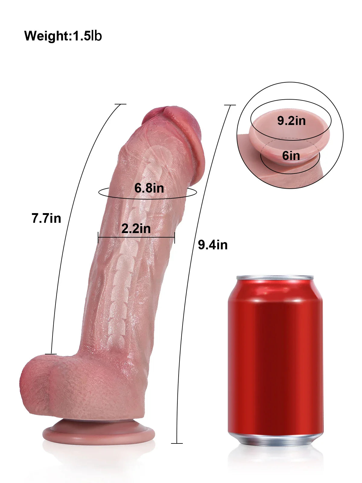 Machete 9.4" x 2.2" Curved Thick Realistic Dildo with Balls and Suction Cup