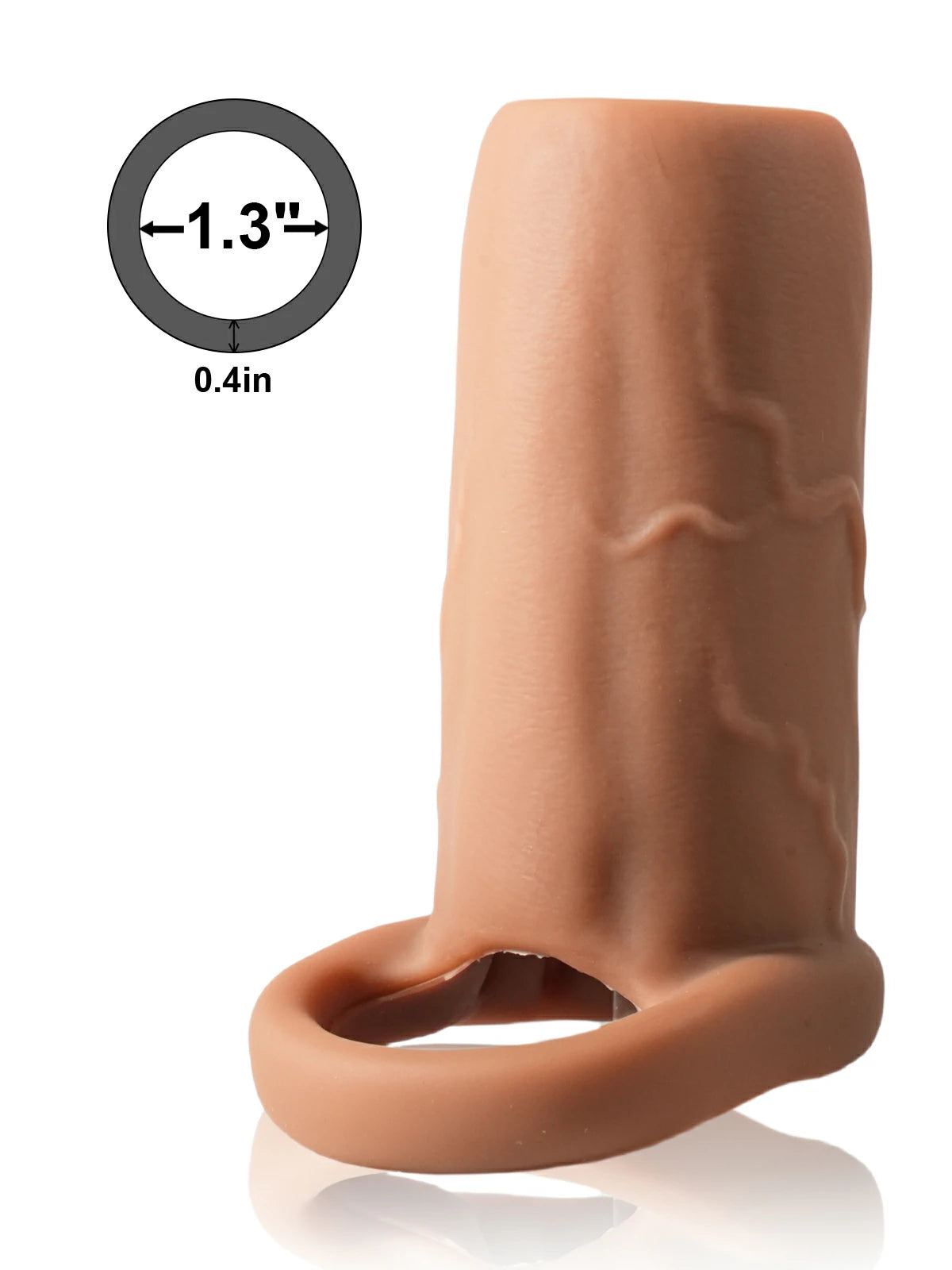 Maui 3.7" Girth Penis Sleeve, Open Top with a Firming Base Ring