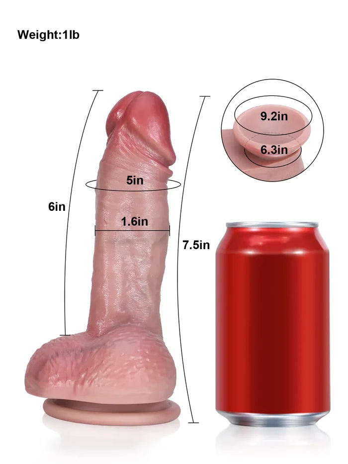 Mike 7.5" x 1.6" Textured Realistic Dildo with Large Urethral Ridge and Foreskin Detail