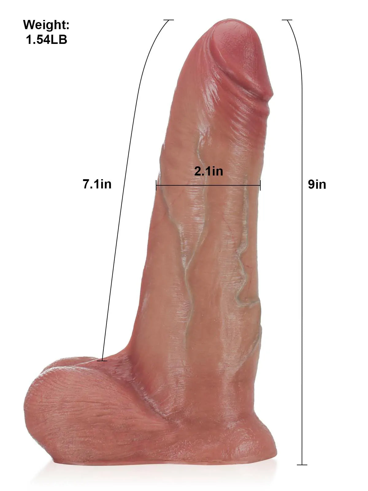 Phantom II 9" x 2" Handmade Sliding Skin Realistic Dildo, Movable Balls