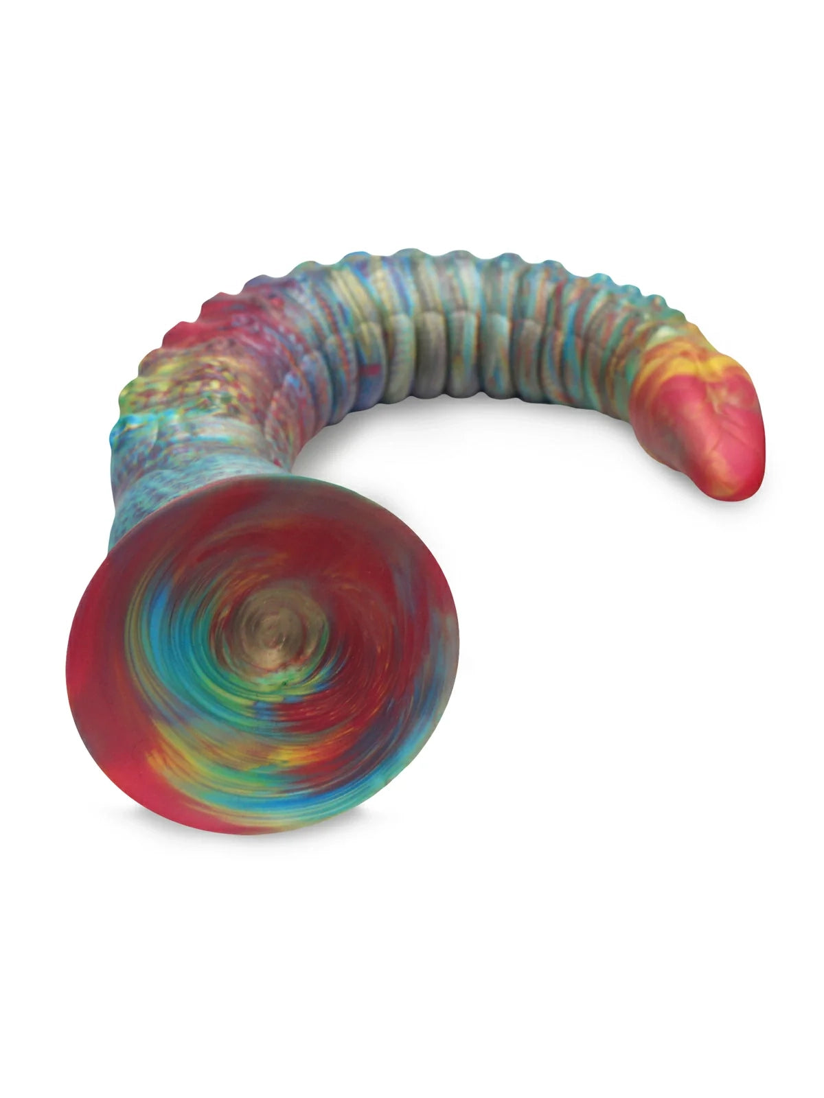 Philip Hand-Painted Rainbow Tentacle Dildo, Graduated Ribs, 3 Sizes