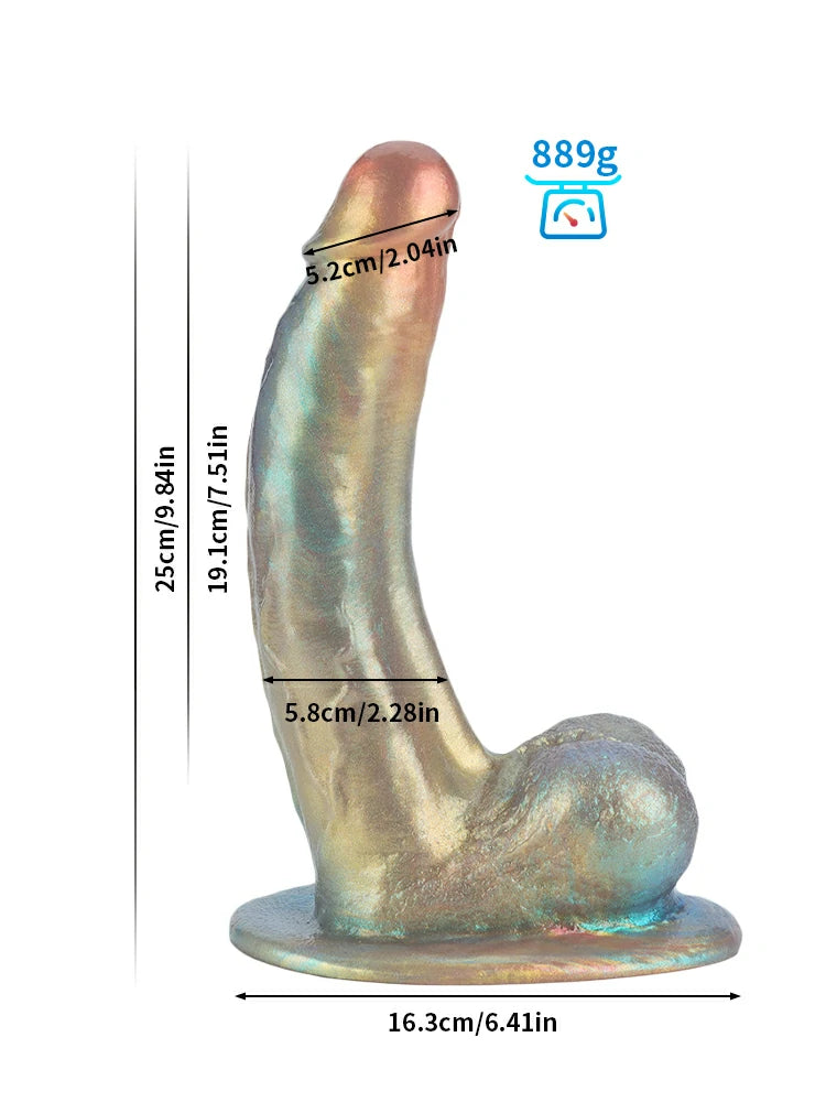 Raymond Rainbow Fantasy Dildo, Curved and Anatomical, 4 Sizes