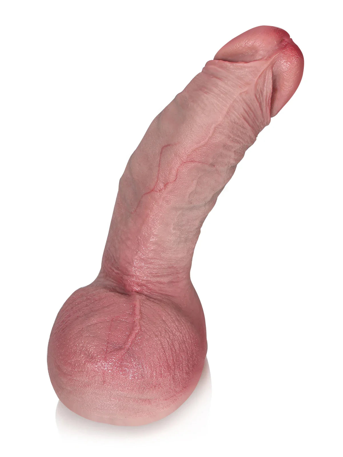 Reece 7.6" x 2" Curved Realistic Dildo with Lifted Glans and Texture
